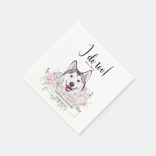 Husky Dog Wedding Cocktail Napkins Servet (Hoek)