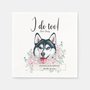 Husky Dog Wedding Cocktail Napkins Servet
