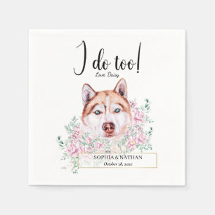Husky Dog Wedding Cocktail Napkins Servet