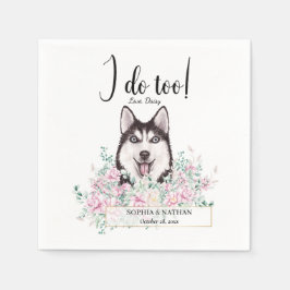 Husky Dog Wedding Cocktail Napkins Servet