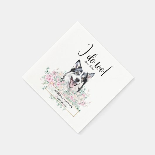 Husky Dog Wedding Cocktail Napkins Servet (Hoek)
