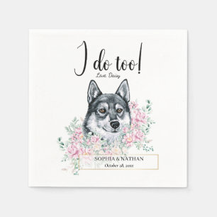 Husky Dog Wedding Cocktail Napkins Servet