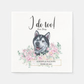 Husky Dog Wedding Cocktail Napkins Servet (Voorkant)