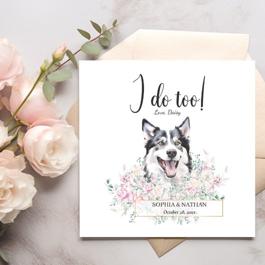 Husky Dog Wedding Cocktail Napkins Servet