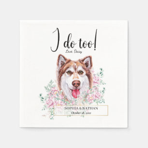 Husky Dog Wedding Cocktail Napkins Servet