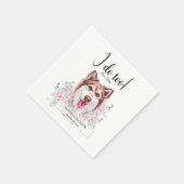 Husky Dog Wedding Cocktail Napkins Servet (Hoek)