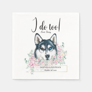 Husky Dog Wedding Cocktail Napkins Servet