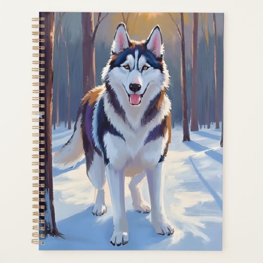 Husky | Dog Winter Watercolor Pet Painting Planner (Voorkant)