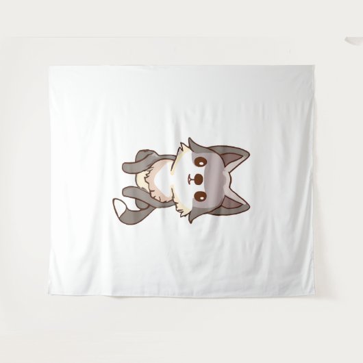 Husky Dog Wolfhound Wandkleed (Voorkant (horizontaal))