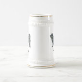 Husky Dog Yellow & Blue Grid Lines Bierpul (Center)