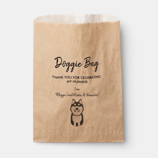 Husky Doggie Bag for Wedding, Favor Bags Bedankzakje (Voorkant)