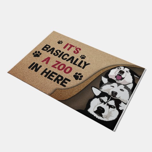 Husky Dogs Mat, het is hier in feite een dierentui Deurmat (Schuin)