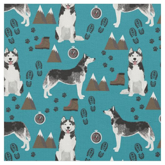 husky dogs trekpatroon stof (Close Up)