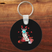 Husky Draag Face Mask | Valentijnsdag Cadeau Sleutelhanger (Voorkant)