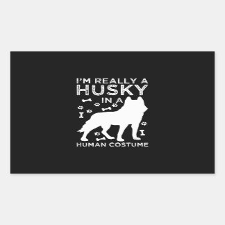 Husky |Echtgenoot in een mensenkostuum Siberisch H Rechthoekige Sticker