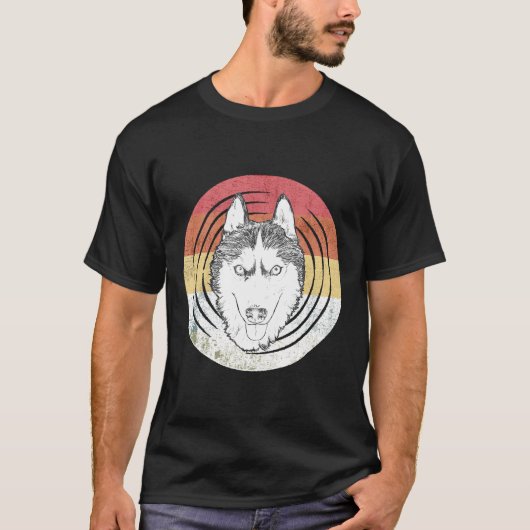 Husky Eigenaar Gift Mam Hondenliefhebber Retro Sib T-shirt (Voorkant)