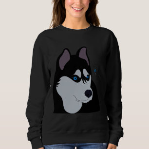 husky en blauwe oog knipoog meisje trui