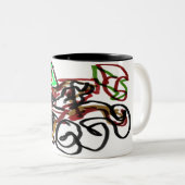 Husky en pompoen tijd tweekleurige koffiemok (Voorkant rechts)