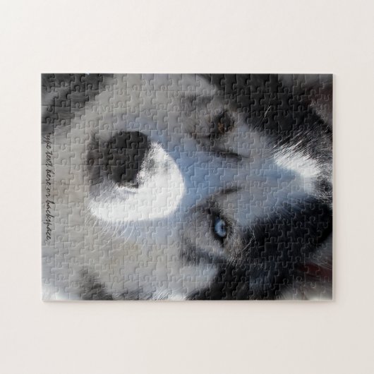 Husky Eyes Puzzle Personalized Sled Dog Puzzles Legpuzzel (Horizontaal)