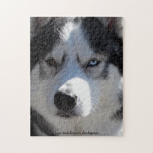 Husky Eyes Puzzle Personalized Sled Dog Puzzles Legpuzzel (Verticaal)