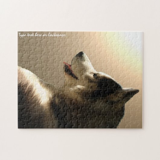 Husky Eyes Puzzle Personalized Sled Dog Puzzles Legpuzzel (Horizontaal)