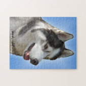 Husky Eyes Puzzle Personalized Sled Dog Puzzles Legpuzzel (Horizontaal)