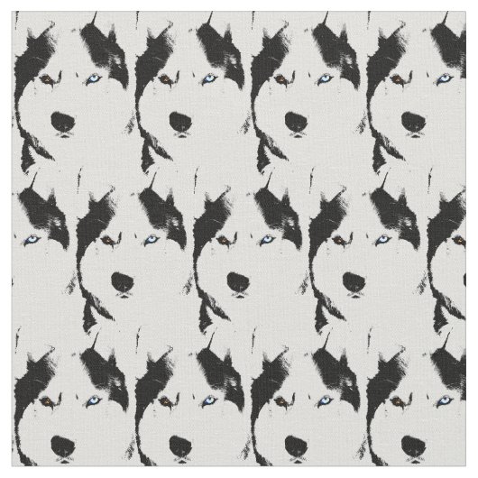 Husky Fabric Siberian Husky Fabrics Dog Pattern Stof (Close Up)