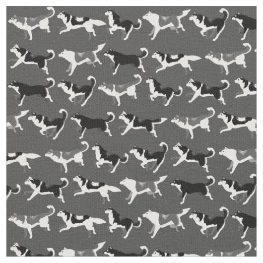 Husky Fabric Siberian Husky Fabrics Dog Textiles Stof (Close Up)