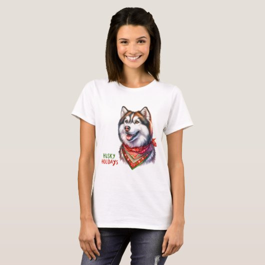 Husky Feestdagen T-shirt (Voorkant volledig)