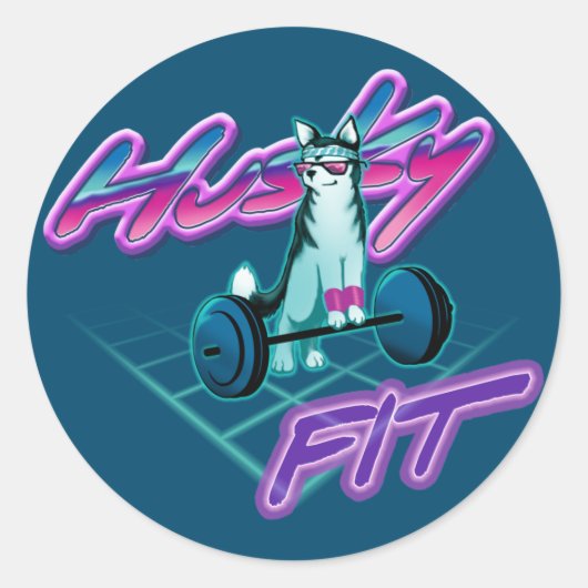 Husky Fit Ronde Sticker (Voorkant)