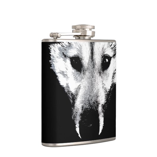 Husky Flask Custom Husky Wolf Pup Drink Flask Heupfles (Rechts)