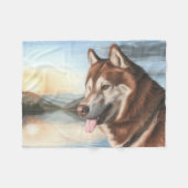 Husky Fleece Blanket Deken (Voorkant (Horizontaal))