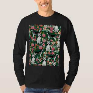 Husky Florals Honden en bloemmotief G T-shirt