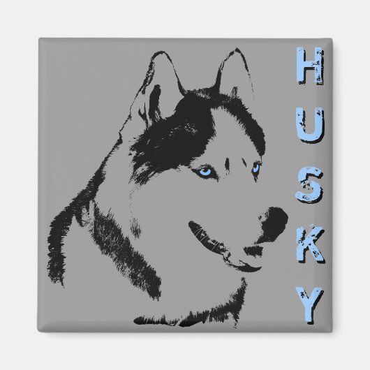 Husky Fridge Magnet Alaskan Sled Dog Magnet / Gift (Voorkant)