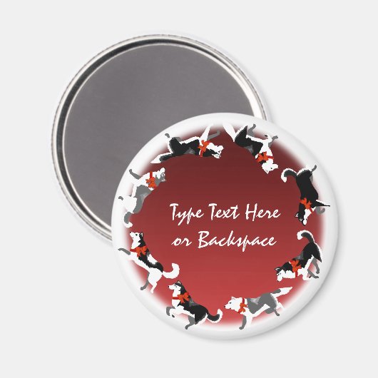 Husky Fridge Magnet Kerstmis Sled Dog Magnet (Voorkant / Achterkant)