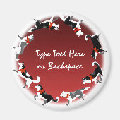 Husky Fridge Magnet Kerstmis Sled Dog Magnet (Voorkant)