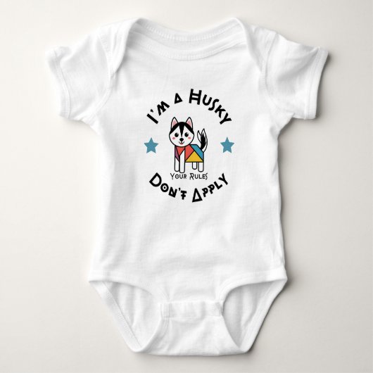 Husky Funny Baby Kleding ontwerp Romper (Voorkant)