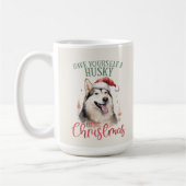 Husky Funny Dog Pun Christmas Coffee Mok (Links)