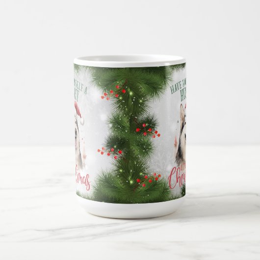 Husky Funny Dog Pun Christmas Coffee Mok (Center)