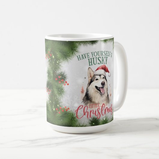 Husky Funny Dog Pun Christmas Coffee Mok (Voorkant rechts)