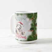 Husky Funny Dog Pun Christmas Coffee Mok (Voorkant links)