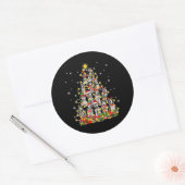 Husky | Funny Siberian Husky Santa Hat Kerstmis Ronde Sticker (Envelop)