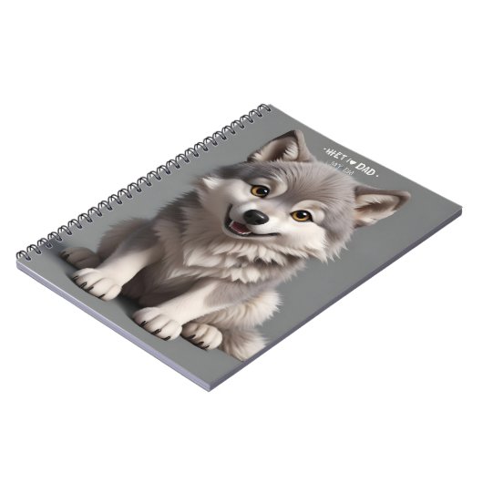 Husky gedrukte spiraal foto notitieboek (Linkerzijde)