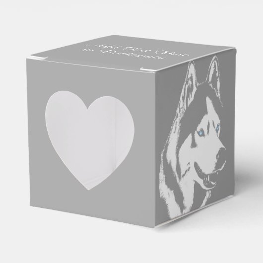 Husky Gift Box Personaliseren Husky Malamute Gift  Bedankdoosjes (Voorkant Zijde)