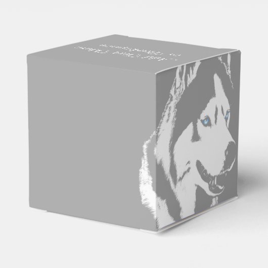 Husky Gift Box Personaliseren Husky Malamute Gift  Bedankdoosjes (Achterkant)