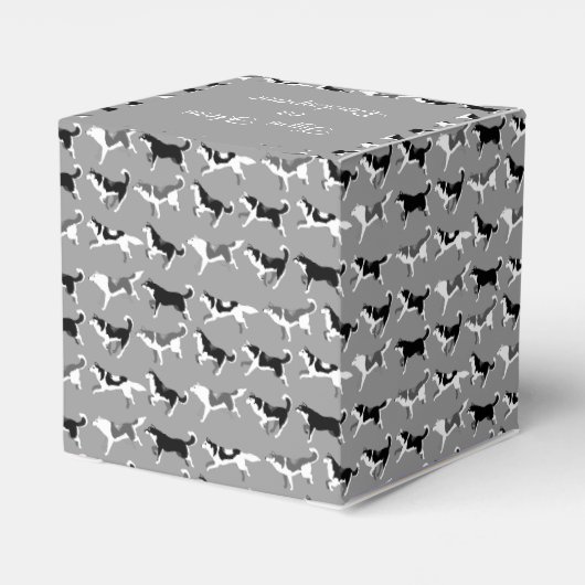 Husky Gift Box Personaliseren Husky Sled Dog Team  Bedankdoosjes (Achterkant)