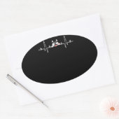 Husky Gift | Cool Siberian Husky Heartbeat Ovale Sticker (Envelop)