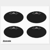 Husky Gift | Cool Siberian Husky Heartbeat Ovale Sticker (Vel)