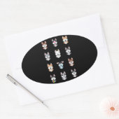 Husky Gift | Funny Siberian Husky Emoji Ovale Sticker (Envelop)