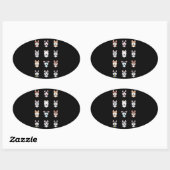 Husky Gift | Funny Siberian Husky Emoji Ovale Sticker (Vel)
